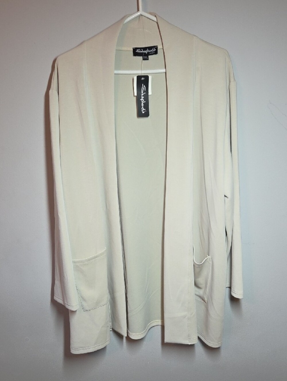 Shepherd's Cardigan Women XXL Made In Canada Cream Open Front Relaxed Tencel